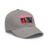 Neon watercolor dreams Matt Damon cap, white with light brown patch.