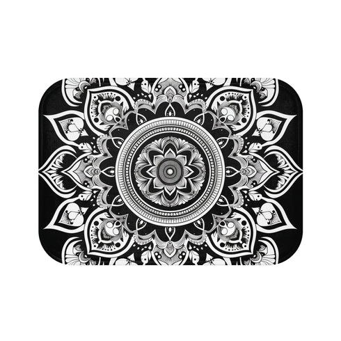 Mandala meditation bath mat in calming colors for ultimate relaxation.