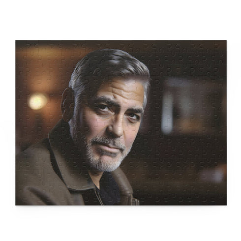 George Clooney jigsaw puzzle featuring Hollywood heartthrob actor for fans.