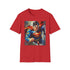 Charcoal Superman T-shirt with vibrant superhero portrait in soft cotton fabric