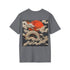 Japanese dragon soaring charcoal t-shirt, regular fit, cotton crew neck.