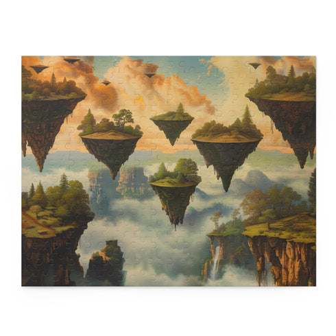Island Dreams Jigsaw Puzzle - Surreal landscape with vibrant colors and floating islands for all ages
