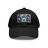 Midnight Blue Texture Baseball Cap with White Patch and Rectangle Shape