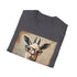 Charcoal cotton t-shirt with bookish alpaca design in regular fit