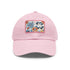Floral print white baseball cap with colorful flower pattern.