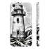 Coastal charm hand-drawn lighthouse phone case, glossy iPhone 7/8 Plus.