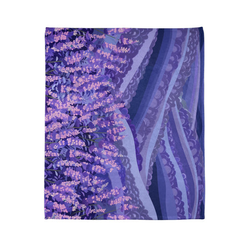 Provence Botanical Lavender Seamless Pattern Plush Fleece Throw Blanket – Prints With Passion (View 7)