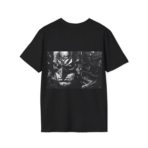 Charcoal cotton Batman t-shirt with Gotham City design.