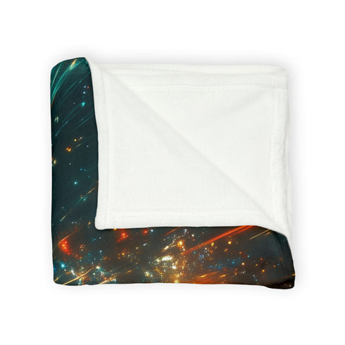 Space Highway with Comet Traffic Plush Fleece Throw Blanket