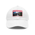 Unisex cotton white baseball cap with Angel Falls image patch.