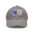 Watercolor Eiffel Tower Baseball Cap - White with Light Brown Patch