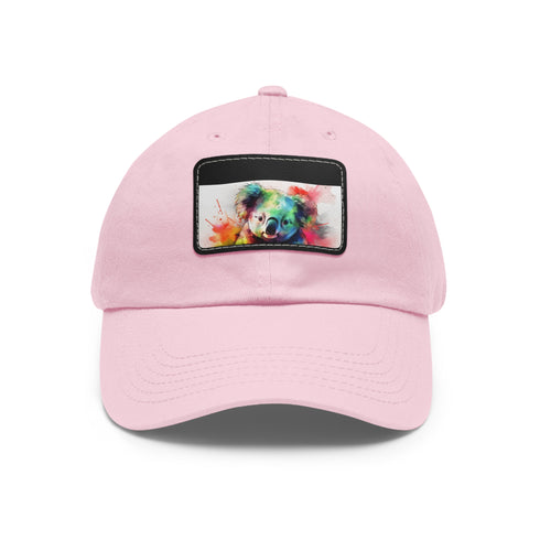Cute Koala Watercolor Baseball Cap in White/Light Brown for Unisex.