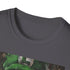 Charcoal crew neck T-shirt with vibrant Luigi painting and soft cotton fabric