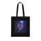 Cosmic Explorer Tote Bag - Black cotton tote with astronaut design.