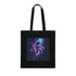 Cosmic Explorer Tote Bag - Black cotton tote with astronaut design.