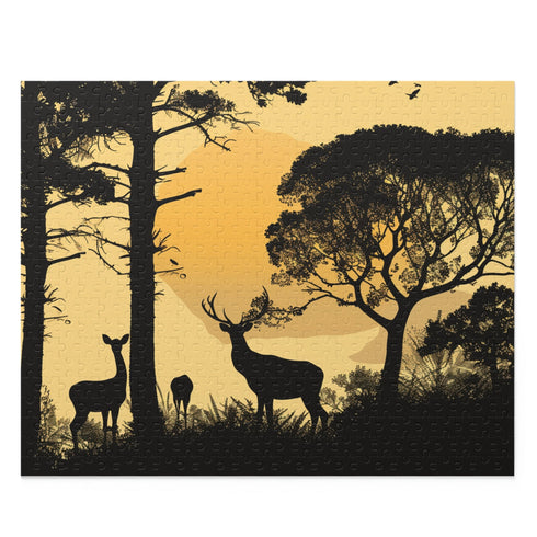 Wildlife Silhouette Deer Jigsaw Puzzle