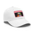 Neon watercolor Storm Trooper baseball cap in white with light brown patch.