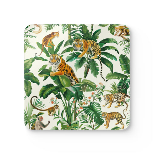 Tigers Jungle Safari Coaster Set | Home Decor | Accessories, Coasters, Desk, Kitchen, Kitchen Accessories, Sublimation, Summer Picks | Prints with Passion