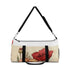 Floral print small duffel bag, feminine and unique travel accessory.