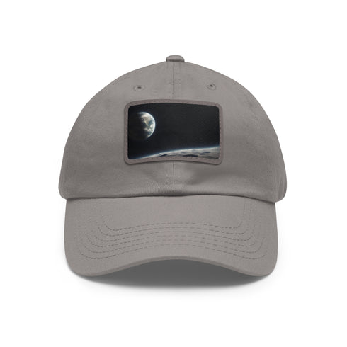 Earths Horizon Cap in White with Light Brown Patch, Rectangle Shape