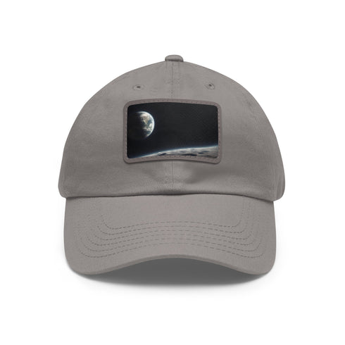 Earths Horizon Cap in White with Light Brown Patch, Rectangle Shape