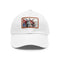 American flag baseball cap with unique line drawing design, white/light brown.