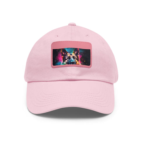 German Shepherd Cap with Light Brown Patch and Rectangle Shape