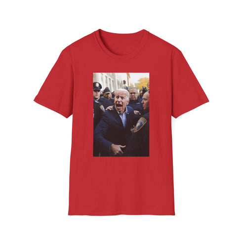 Charcoal Joe Biden cotton tee with watercolor design regular fit crew neck