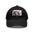 Liberty Sketch American Flag Baseball Cap in White with Light Brown Patch