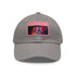 Vibrant neon baseball cap in white with light brown patch.
