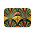 Vintage glam geometric patterned bath mat for luxurious bathroom aesthetic.