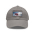Nordic Pride baseball cap in white with light brown rectangular patch.