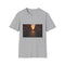 Charcoal cotton T-shirt with vibrant Rome golden hour cityscape graphic