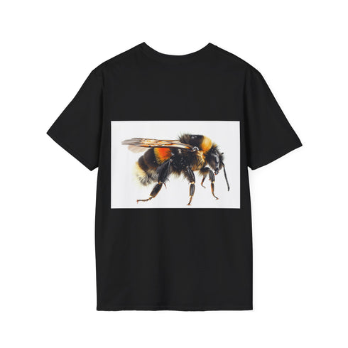 Bumblebee Watercolor Tee: Vibrant nature-inspired charcoal t-shirt for summer style.