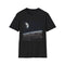 Charcoal cotton T-shirt with celestial watercolor Earth design regular crew neck