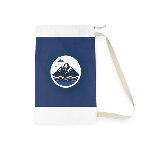 Mountain Logo Laundry Bag - Durable material with drawstring closure for easy transport. #山LOGO #laundrybag