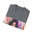 Stylish watercolor Kim Kardashian tee in charcoal, crew neck, regular fit.