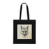 Modern geometric fox design black angular tote bag cotton accessory.