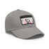Dalmatian baseball cap with white light brown patch and rectangle shape.