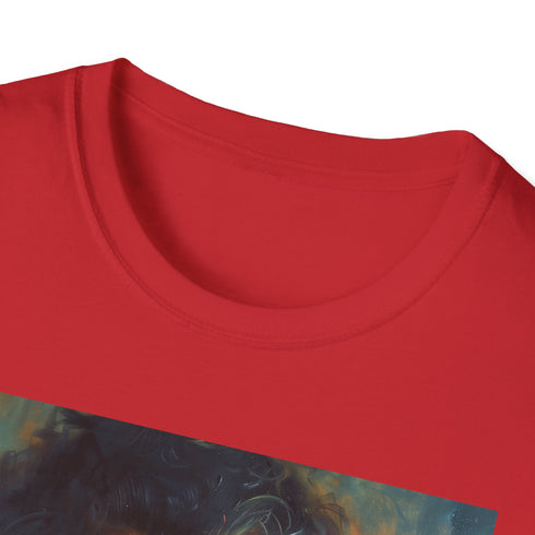 Charcoal painting T-shirt with Rubeus Hagrid portrait vibrant DTG graphic