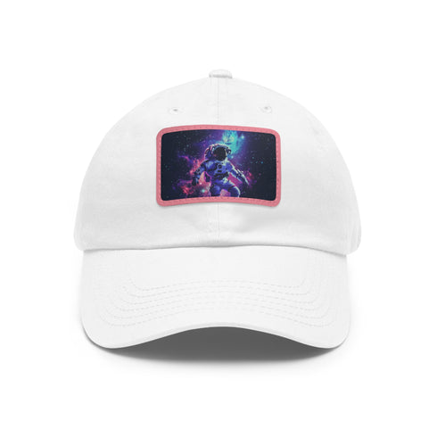 Galactic Explorer Cap in white with Light Brown patch, rectangular shape