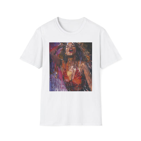 Queen Bey watercolor tee in charcoal, cotton, crew neck, DTG print.