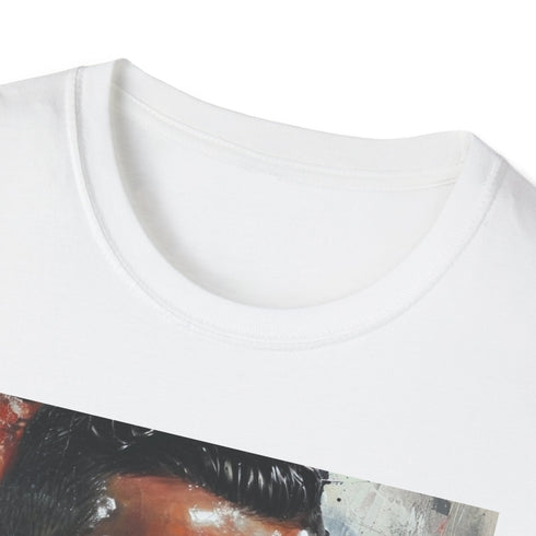 Charcoal cotton T-shirt with watercolor Cristiano Ronaldo design and crew neck