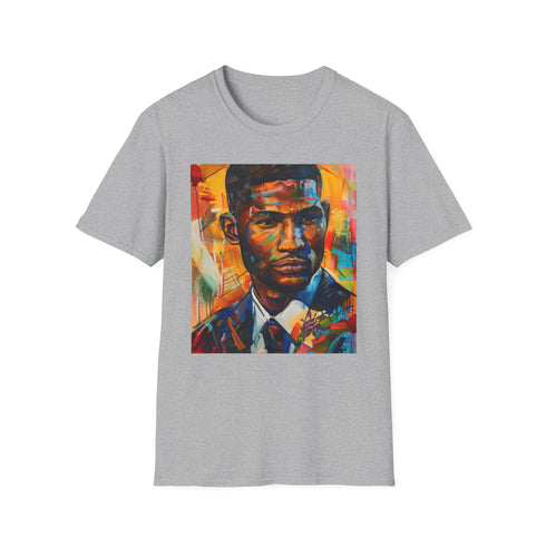 Dynamic Charcoal Usher Portrait T-Shirt for Men and Women