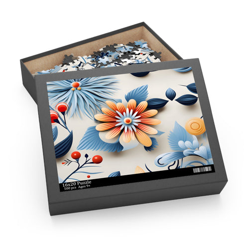 Colorful floral pattern jigsaw puzzle for flower lovers and puzzle enthusiasts.
