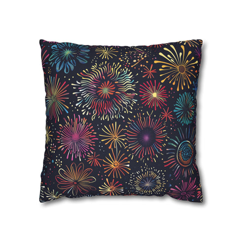 Colorful Fireworks Festive Pillowcase - Vibrant seamless pattern adds fun and flair to bedroom decor