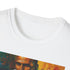 Charcoal cotton T-shirt featuring soft brushstroke portrait of Harry Belafonte