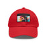 Vibrant neon Bradley Cooper watercolor cotton baseball cap with light brown patch.