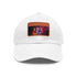 Neon white baseball cap with light brown patch and rectangle shape.