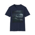 Symphony of Power nature-inspired charcoal cotton tee with storm design.